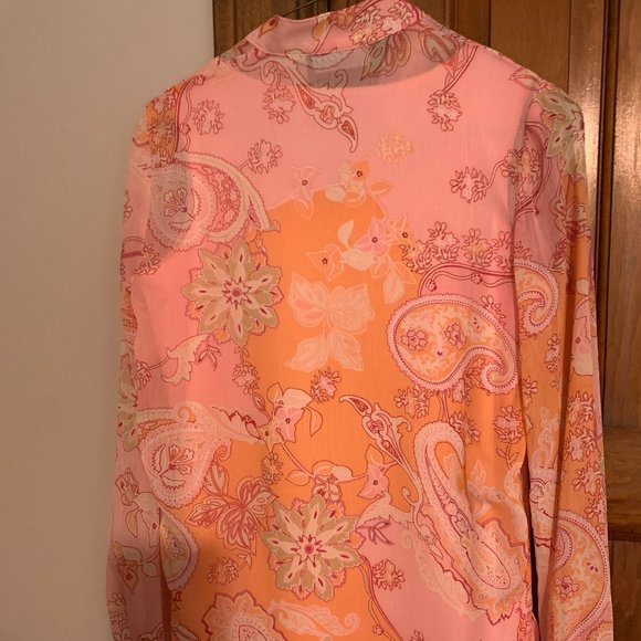 Susan Graver pink long sleeve tunic top with sleeveless shell, xxs, NWOT - Picture 5 of 5
